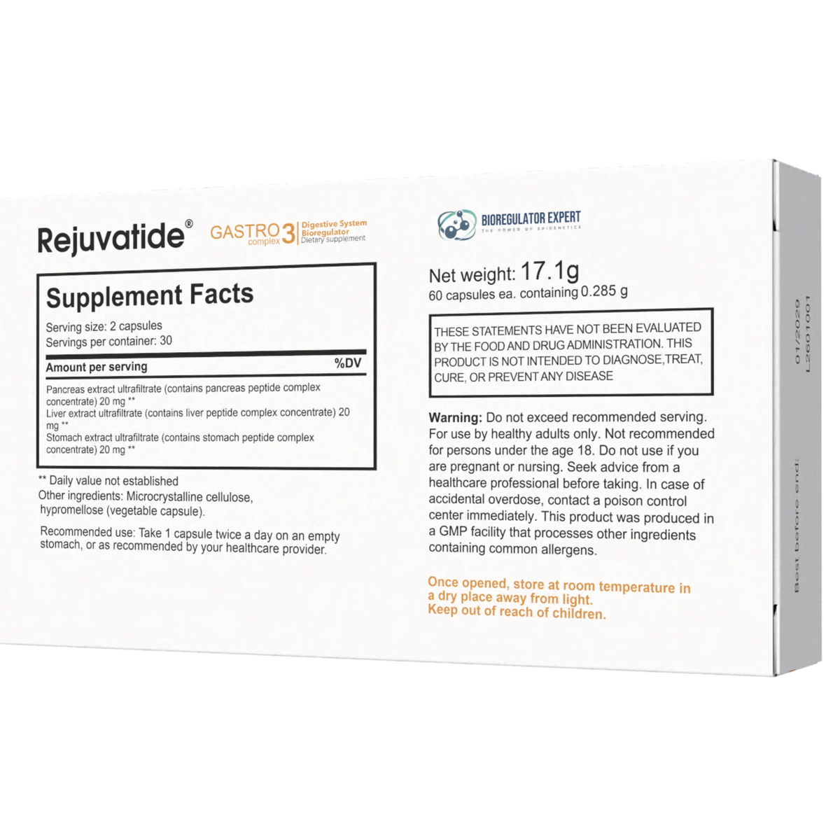 Integrative Peptides - Rejuvatide Gastro Complex - 60 Capsules product details 2