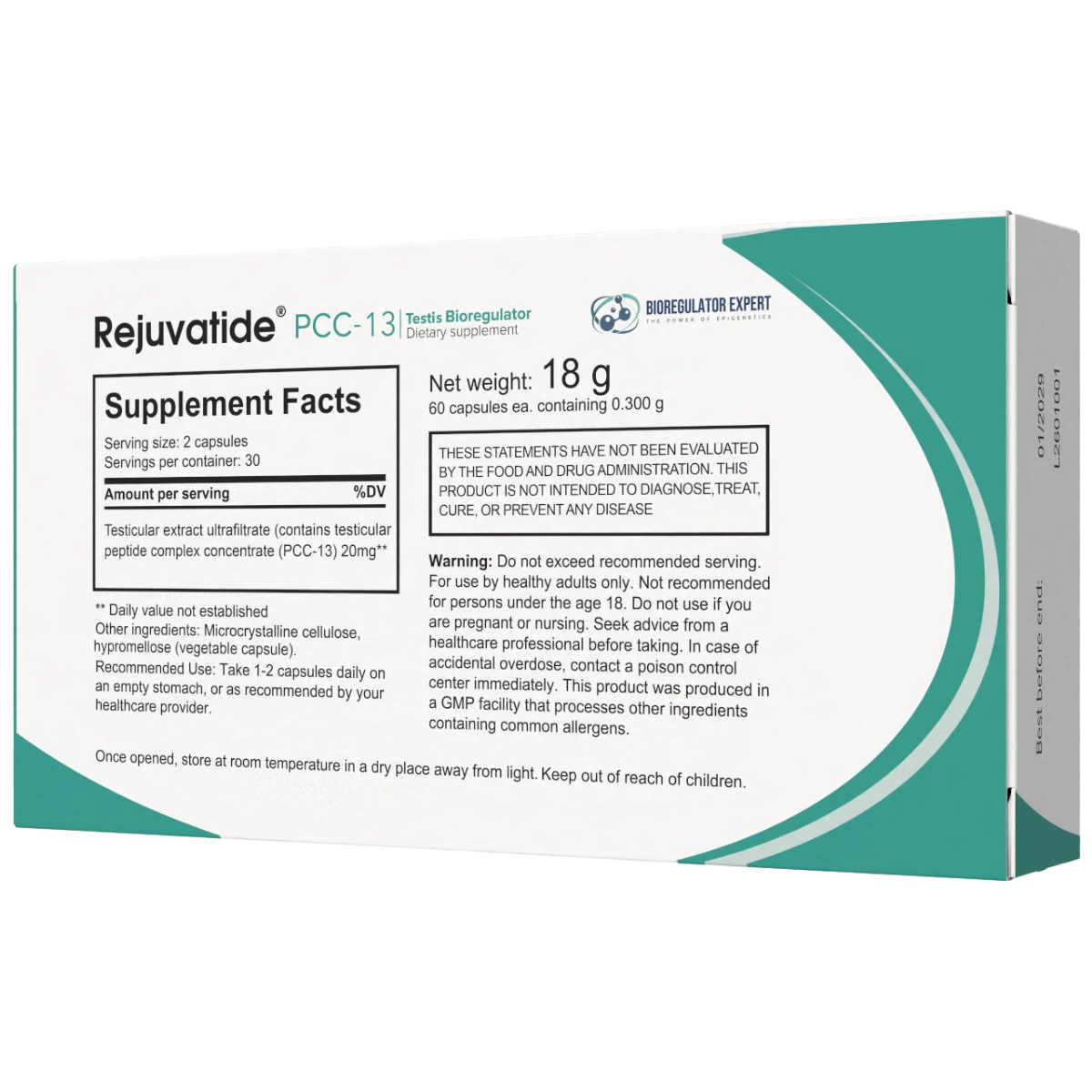 Integrative Peptides - Rejuvatide PCC-13 Testis Bioregulator - 60 Capsules product details 2