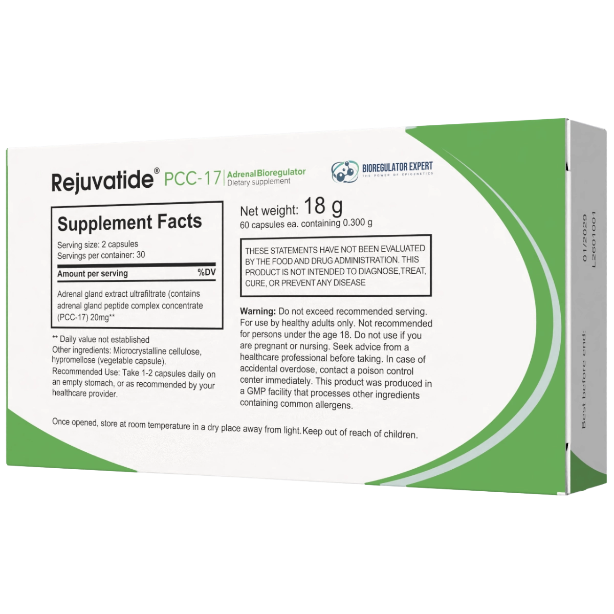Integrative Peptides - Rejuvatide PCC-17 Adrenal Bioregulator - 60 Capsules product details 2