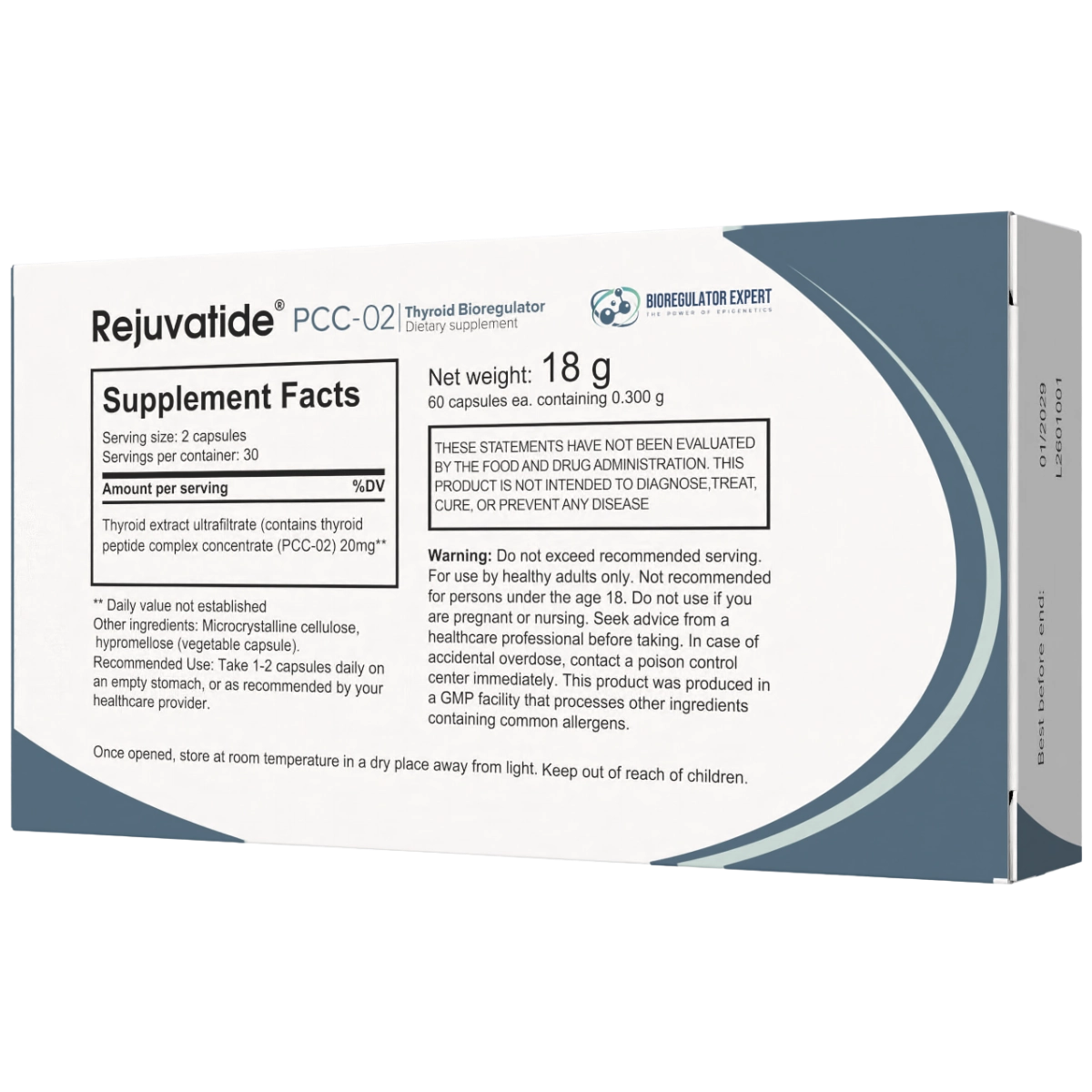Integrative Peptides - Rejuvatide PCC-02 Thyroid Bioregulator - 60 Capsules product details 2