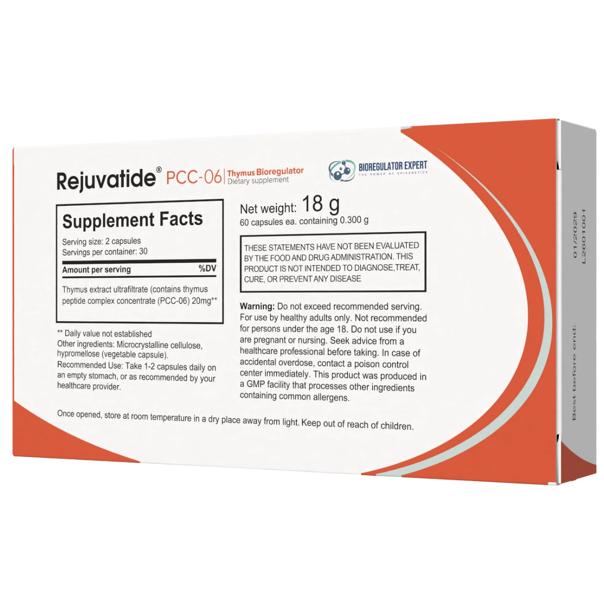 Integrative Peptides - Rejuvatide PCC-06 Thymus Bioregulator - 60 Capsules product details 2