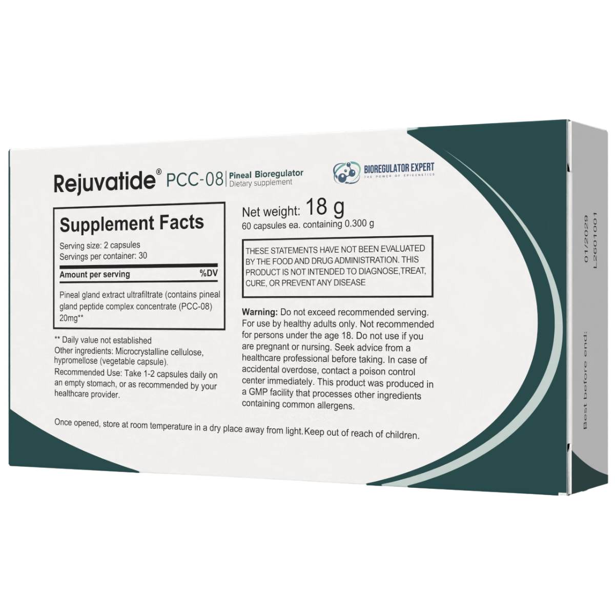 Integrative Peptides - Rejuvatide PCC-08 Pineal Bioregulator - 60 Capsules product details 2