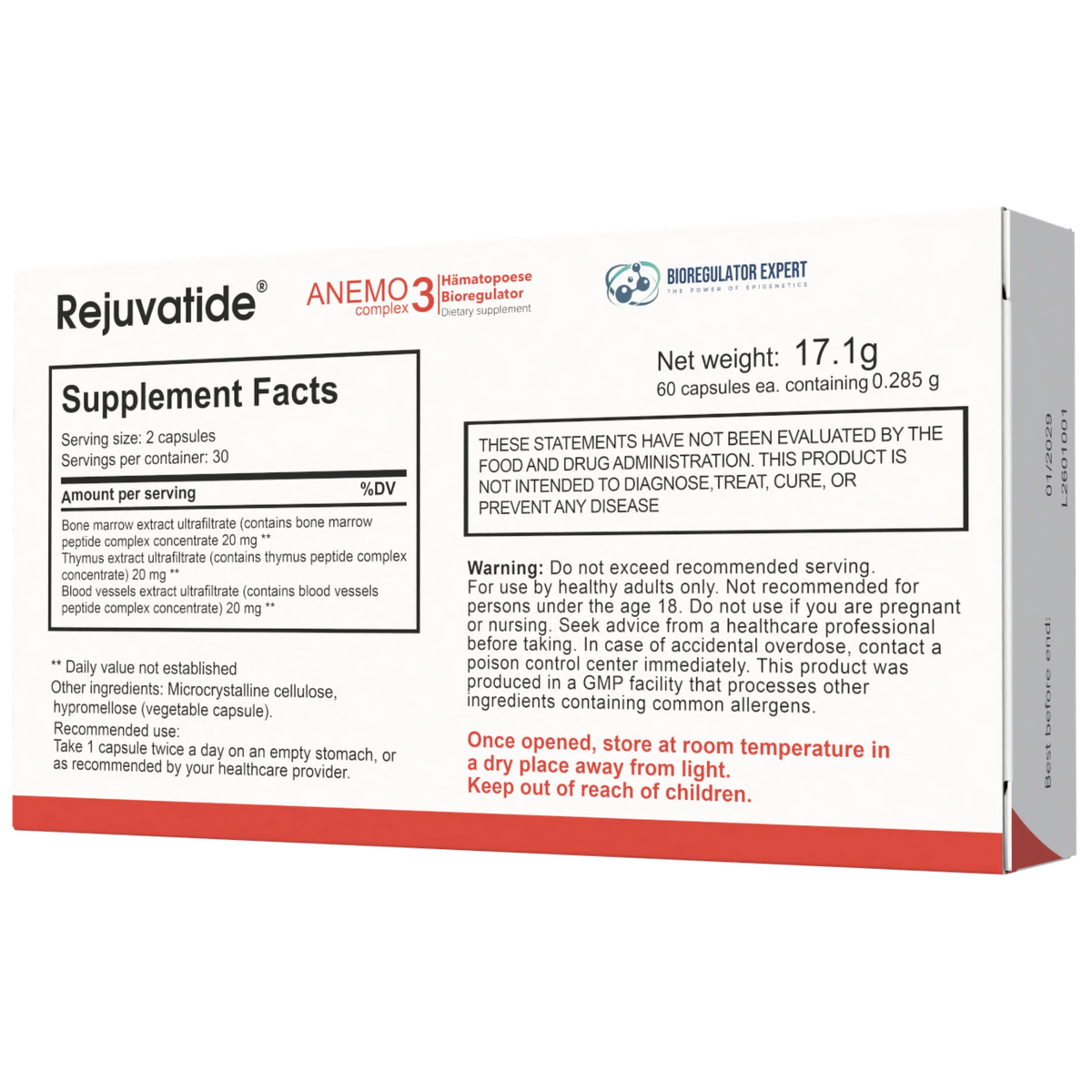 Integrative Peptides - Rejuvatide Anemo Complex - 60 Capsules product details 2