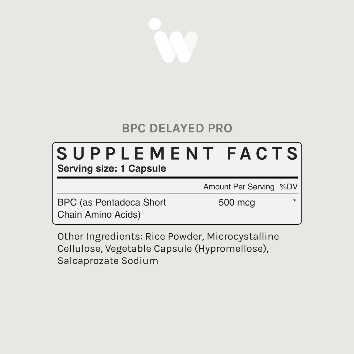 Infiniwell BPC-157 Delayed Pro 500mcg (Delayed Release) - 60 Capsules product details 2