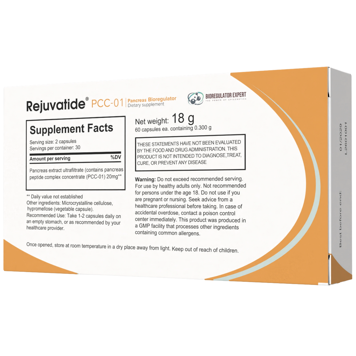 Integrative Peptides - Rejuvatide PCC-01 Pancreas Bioregulator - 60 Capsules product details 2