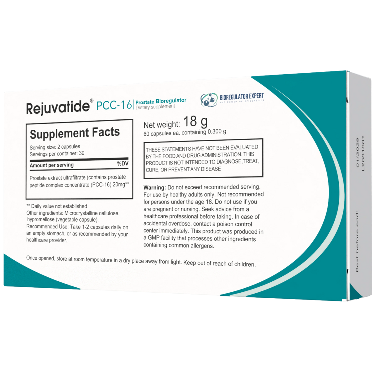 Integrative Peptides - Rejuvatide PCC-16 Prostate Bioregulator - 60 Capsules product details 2