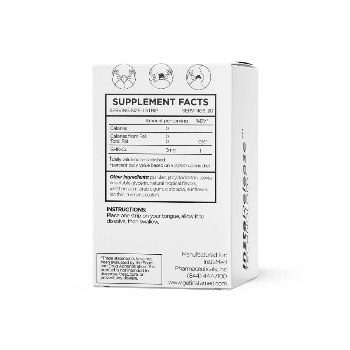 InstaMed GHK-Cu - Sublingual Oral Strips - 20ct product details 2