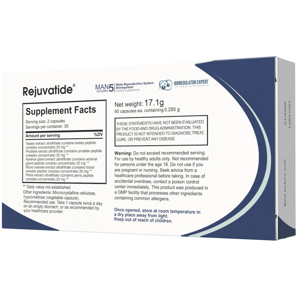 Integrative Peptides - Rejuvatide Man Complex - 60 Capsules product details 2
